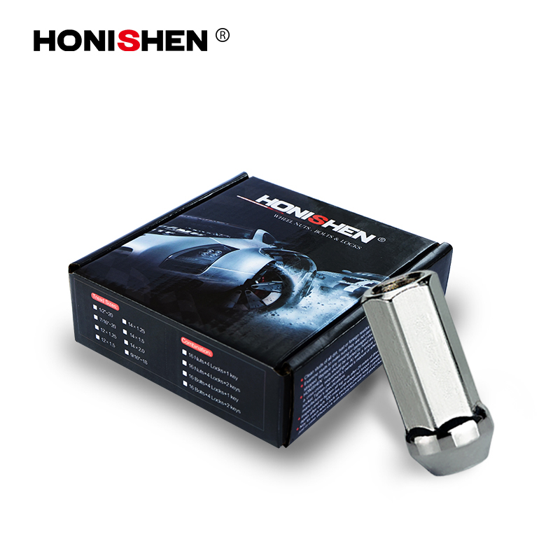 19mm Hex 60mm Length Chrome Bulge Extended Rays Lug Nuts 11341