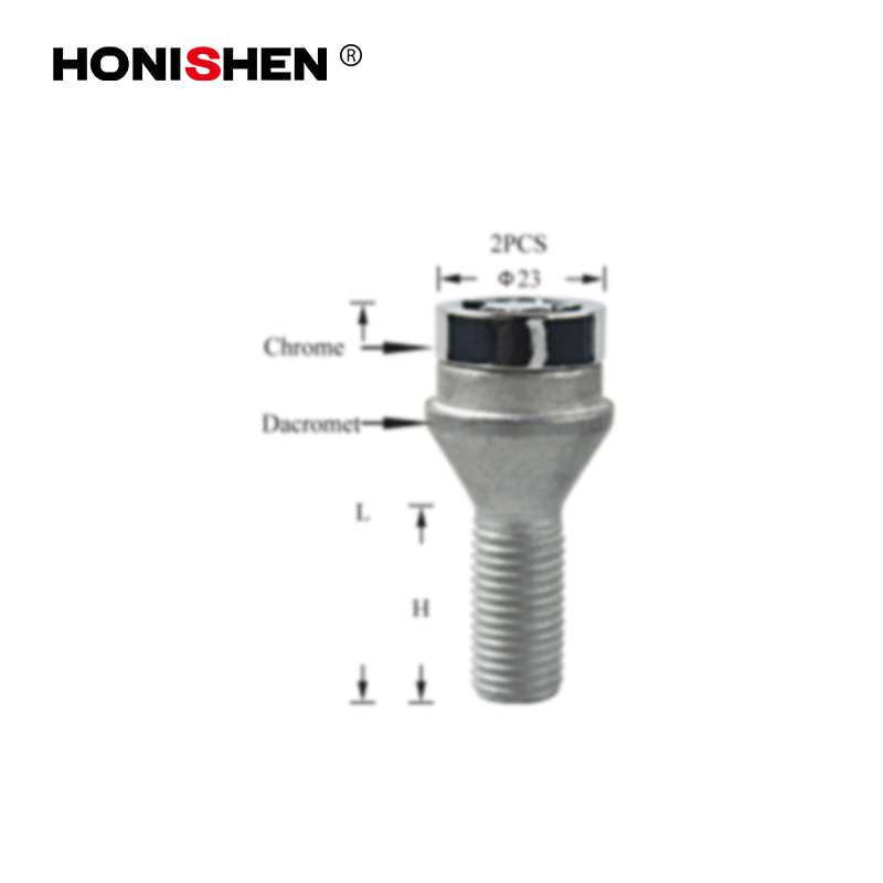 1.97" Extended Shank Concial Seat Dacromet Plated Lug Lock Bolts F73450